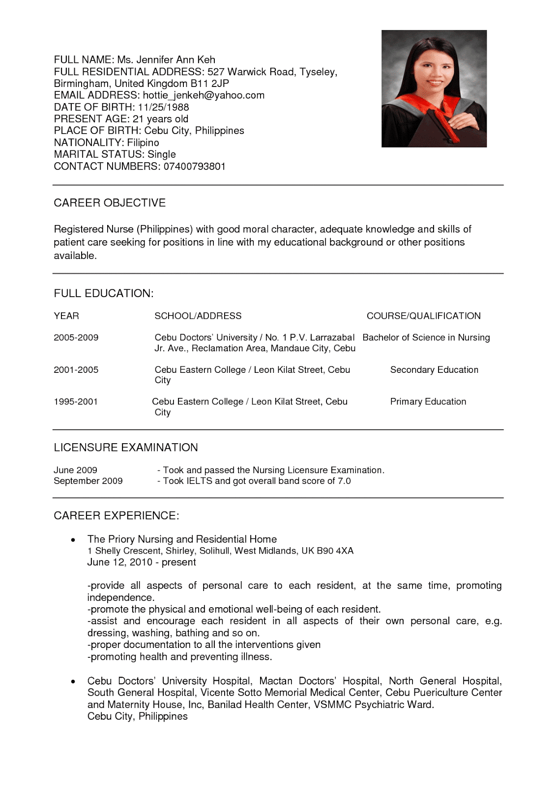 Travel nurse and resume